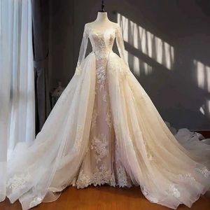 Wedding Detachable Train Skirt - White